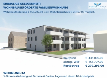 Wohnbauförderung möglich! 3-Zimmer-Neubauwohnung Top W 3 mit Terrasse & Garten sowie 1 TG-Platz *RESERVIERT*, 6425 Haiming, Gartenwohnung
