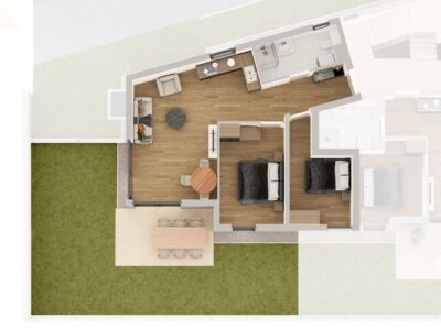 Großzügige 3-Zimmer-Neubauwohnung mit ca. 55 m² Privatgarten, 6060 Hall in Tirol, Gartenwohnung